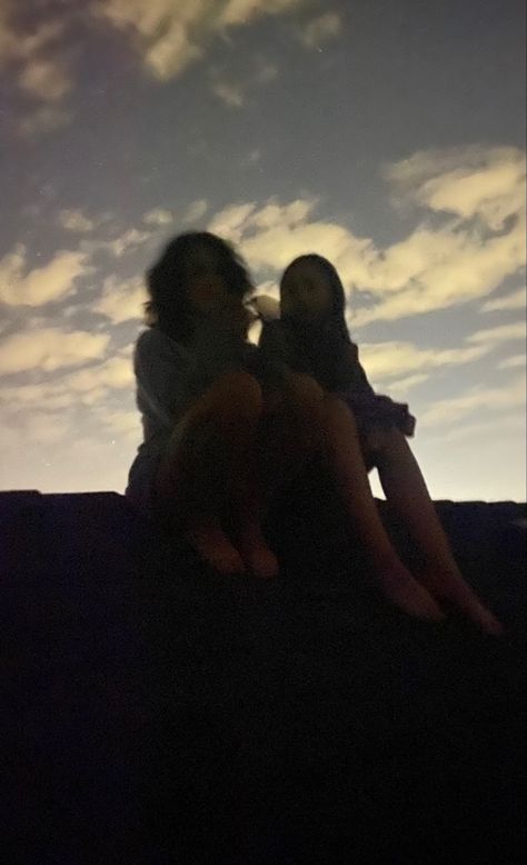 Sitting On Roof Aesthetic, Holding Pinkies, Film Lookbook, Sitting On Roof, Favorite Sibling, Dream Date, Person Sitting, People Sitting, Two Girls