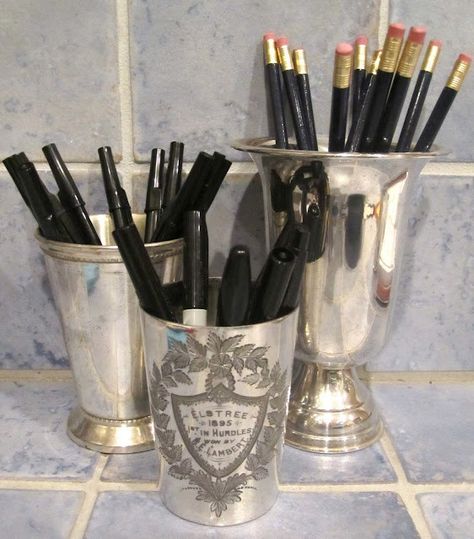 new uses for old silver you won't believe you've never thought of! Mint Julep Cups, Smart Tiles, Silver Trays, Silver Decor, The Cup, New Uses, Live Simply, Mint Julep, Equestrian Style