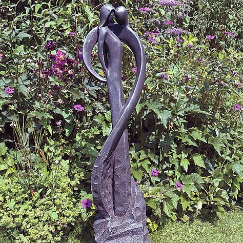 Ebony Tender Kiss Garden Ornament | Dunelm Tender Kiss, Elegant Words, Temple Gardens, Bird Types, Dragon Statue, Lawn Ornaments, Goddess Statue, Bird Statues, Concrete Wood