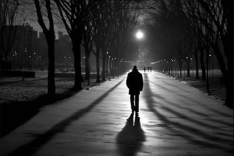 Walking In The Dark, Woman Looking Down, City Dark, Time Concept, People Street, Street People, Person Running, Walking City, Night Street