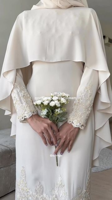 Nikkah Hijab Style, Hijabi Bridal Dress, Modest Nikkah Dress, Muslim Nikkah Dresses, Modest Wedding Dresses Hijab, Nikkah Dress Ideas, Simple Nikkah Outfit, Modest Bride Dress, Hijabi Engagement Dress