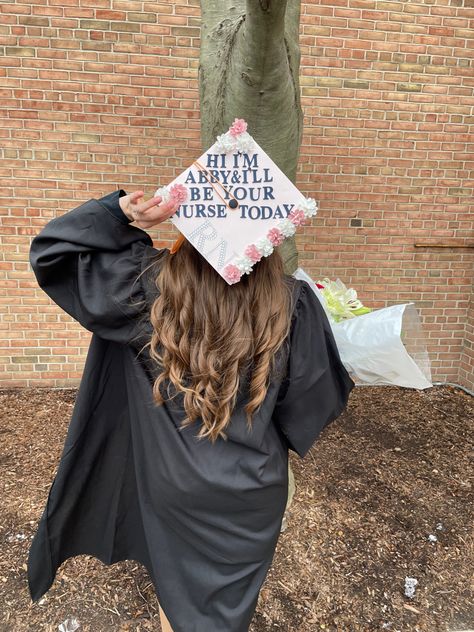 Cap For Nursing Graduation, Nurse Graduate Cap Ideas, Nursing Grad Caps Funny, Simple Nursing Graduation Cap, Nurse Grad Cap Decoration, Emergency Nurse Graduation Cap, Next Stop Nursing School Cap, Grad Cap Designs Nursing, Grad Caps Nursing