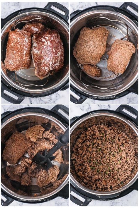 Frozen Sausage In Instant Pot, Instant Pot Chili Frozen Ground Beef, Frozen Beef Instant Pot, Frozen Hamburger Instant Pot, Frozen Meat Instant Pot Recipes, Frozen Ground Beef Instant Pot Recipes, Frozen Ground Beef Crockpot, Instant Pot Ground Beef Recipes Easy, Frozen Ground Beef Recipes