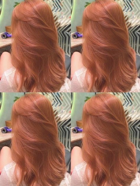 Ash Orange Hair Color, Faded Ginger Hair, Muted Orange Hair, Korean Orange Hair, Korean Copper Hair, Pale Ginger Hair, Korean Ginger Hair, Rosette Orange Hair, Orange Hair Korean