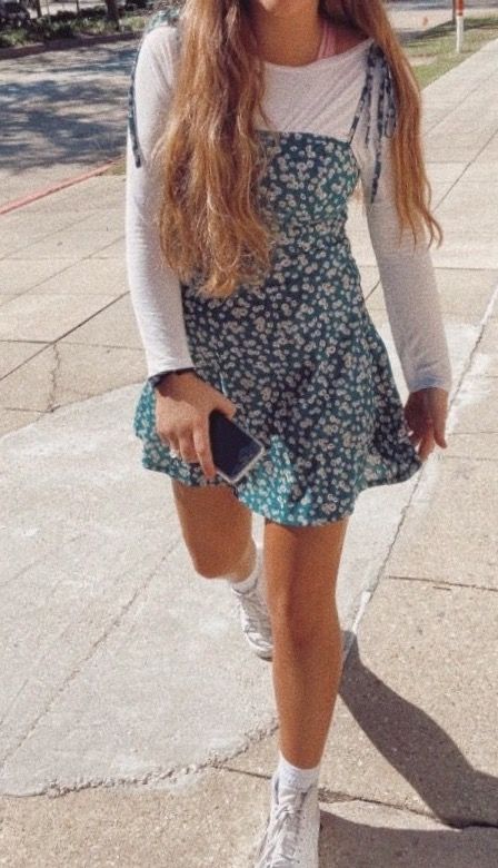 Casual Dress For School, Dresses School Casual, Casual Outfits Spring Aesthetic, All Outfit Aesthetics, Easter Teen Outfits, Cute Dresses For School Casual, Spring Dresses For Teens, Casual Teen Dress, Spring Outfits Dresses Casual