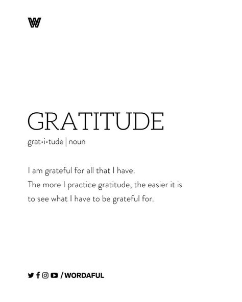 GRATITUDE Grateful Definition, Be Grateful For What You Have, I Am Grateful For, Gratitude Affirmations Be Grateful, I Am Grateful Quotes, Gratitude Magic, Quote Captions, Gratitude Letter, Super Attractor