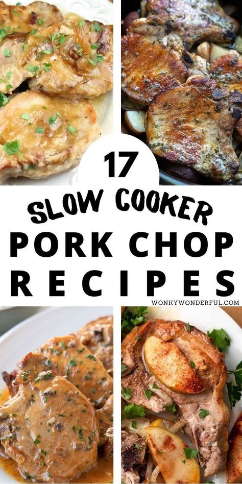 These Slow Cooker Pork Chops Recipes make dinner a breeze. There are so many ways to make pork chops in your slow cooker. Crockpot Pork Chops will be a new family favorite meal. Pork Chop Crock Pot Recipes Healthy, Crockpot Garlic Pork Chops, Healthy Crockpot Recipes Pork Chops, Pork Chop Dump Meals, Dairy Free Pork Chop Recipes Crockpot, Pork Crock Pot Recipes Slow Cooker, Pulled Pork Chops Slow Cooker, Pork Chop Dump Meals Crock Pot, Ribeye Chops Recipe Boneless Crockpot