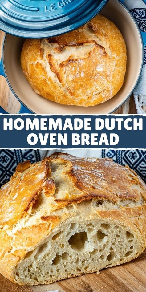 EASY DUTCH OVEN NO KNEAD BREAD Dutch Oven No Knead Bread, Artisan Bread Dutch Oven, Eating European, No Knead Bread Recipe, Oven Bread, Dutch Oven Bread, Knead Bread Recipe, Homemade Bread Recipes Easy, Artisan Bread Recipes