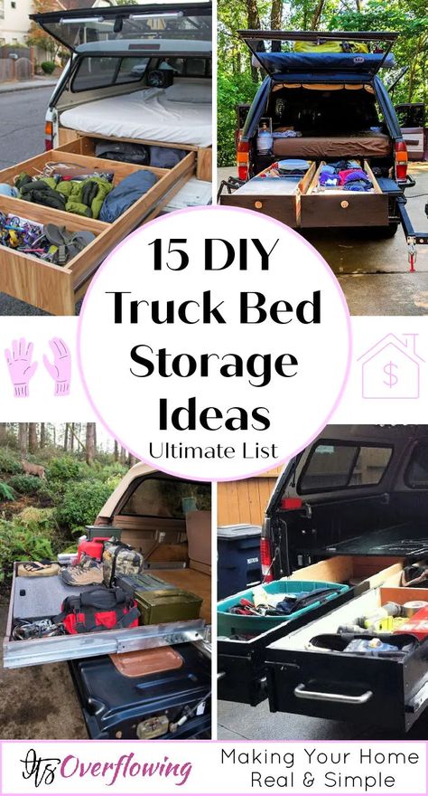 Truck Bed Storage Ideas, Diy Truck Bed Slide, Truck Bed Storage Drawers, Bed Storage Ideas, Pullout Storage, Truck Bed Drawers, Truck Bed Slide, Diy Truck Bedding, Truck Bed Organization