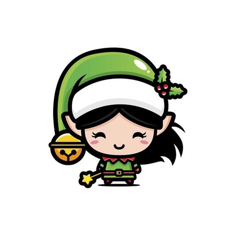 Diseño lindo del vector de la muchacha d... | Premium Vector #Freepik #vector #navidad #feliz-navidad #dibujos-animados #lindo Easy Christmas Drawings, Kawaii Clipart, Family Cartoon, Elf Christmas, Christmas Drawing, Art Drawings For Kids, Very Merry Christmas, Christmas Illustration, Christmas Clipart