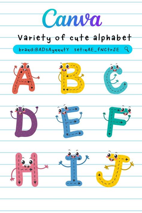 Canva Kindergarten Ideas, Canva Font Code, Canva Alphabet Element Keyword, Canva Letter Element, Canva Teacher, Canva Alphabet, Canvas Elements, Preschool Spanish Lessons, Font Canva Lettering