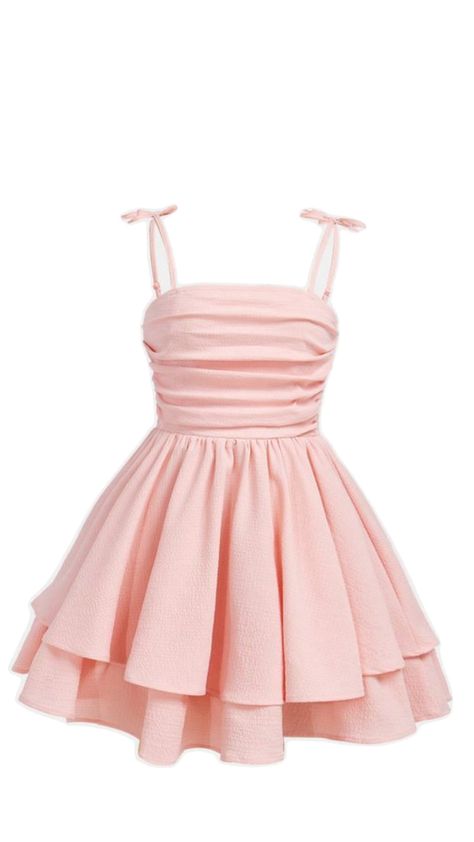 Pink Coquette Dress, Cute Pink Dresses, Cute Simple Dresses, Pink Birthday Dress, Birthday Sleepover Ideas, Dance Dress Ideas, Bat Mitzvah Dresses, Mitzvah Dresses, Cute Things To Wear