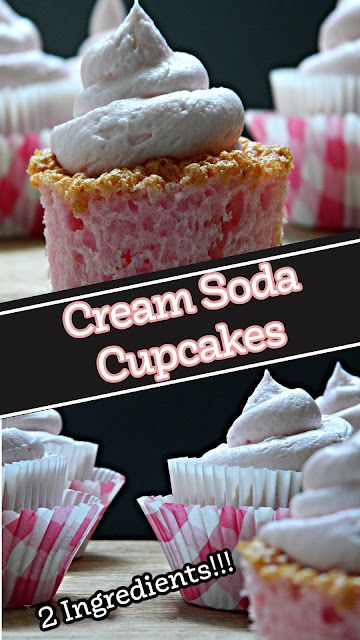 Soda and Cake Mix Cupcakes Soda Pop Cake Recipe, Soda Pop Cake, Soda Cupcakes, Perfect Cupcake Recipe, 2 Ingredient Cakes, Cake Mix And Soda, Cake Mix Cupcakes, Pop Cake, Cake Pop Recipe