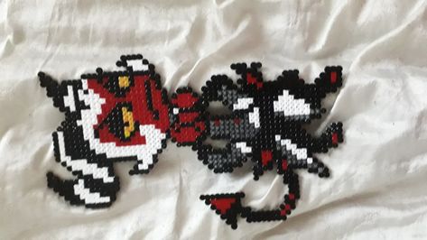 Helluva Boss Cross Stitch, Helluva Boss Pixel Art Grid, Helluva Boss Perler Beads, Helluva Boss Pixel Art, Hazbin Hotel Perler Beads, Easy Perler Beads, Easy Perler Bead Patterns, Kandi Perler, Pearl Beads Pattern