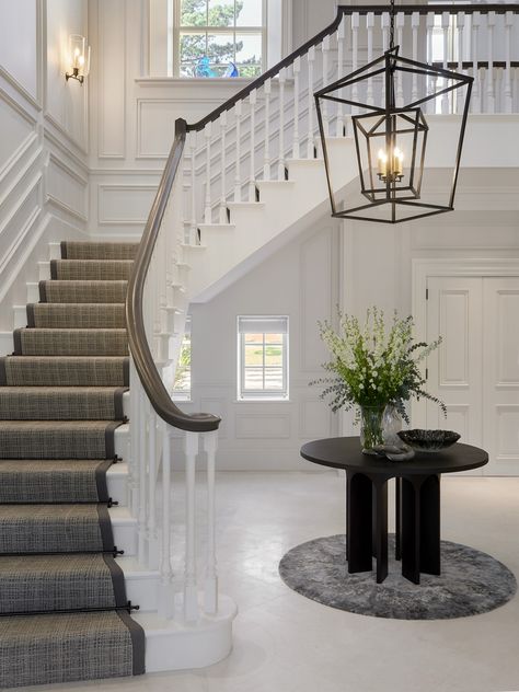 Design Notes with Helen Green Design | Surrey Project - Humphrey Munson Stair Paint, Country Family Home, درابزين السلم, Humphrey Munson, Helen Green, Birthday Wishes For Her, Stair Ideas, Country Family, Entrance Halls