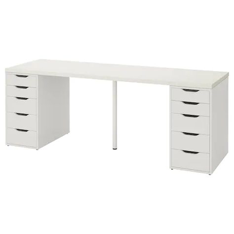 LINNMON / ALEX Table, white, 78 3/4x23 5/8" - IKEA Linnmon Table Top, Ikea Linnmon, Lego Universe, Alex Drawer, Wall Shelf Unit, Storage Desk, Ikea Alex, Ikea Desk, White Desk