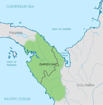 Darién Gap - Wikipedia Darien Gap, Desert Sahara, Pan American, North And South America, Caribbean Sea, Homeland Security, Pacific Ocean, Central America, Infamous