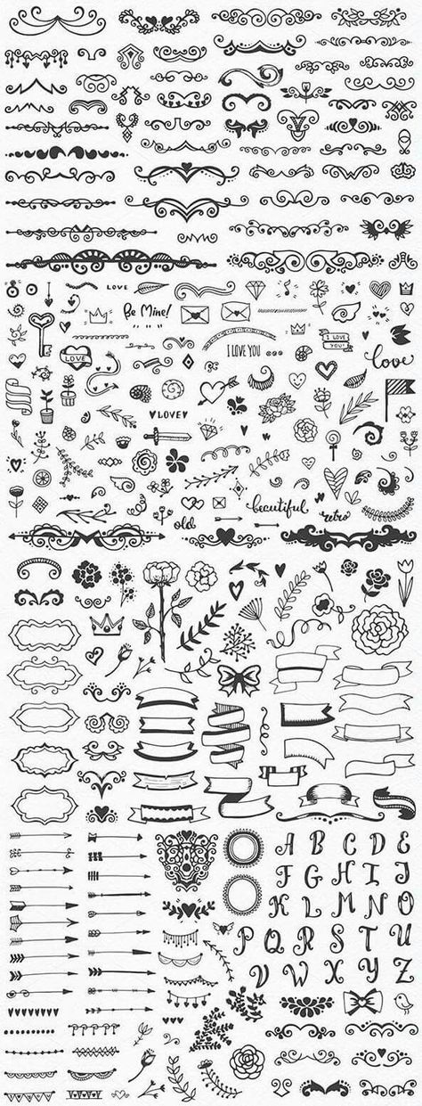 Decorations and doodles! Butterfly Tattoos, Tiny Tattoo, Diy Tattoo, Bullet Journal Inspo, Disney Tattoos, Nature Tattoos, Bullet Journal Doodles, Journal Doodles, Decorative Elements