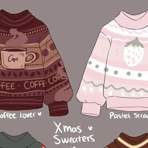 Oc Clothes, Xmas Sweaters, Xmas Sweater, Drink Coffee, Character Designs, Which One Are You, Indie Design, I Want, My Favorite