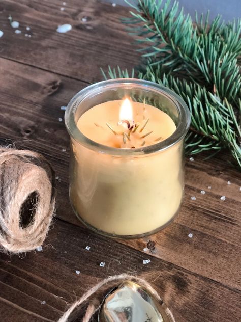 Natural Balsam Fir Pine Candles Homemade Candle Wax, Pine Tree Candle, Cedar Wreath, Fresh Cut Christmas Trees, Pine Candle, Christmas Scented Candles, Candle Tree, Homemade Candles, Pine Needles