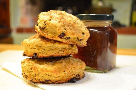 Rum-Soaked Raisin Scones – The Flying One Raisin Scones, Brownie Batter, Oatmeal Raisin, Scone Recipe, Baking Sheet, Scones, Raisin, Baking Soda, Rum