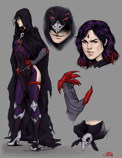 Raven Dc Redesign, Bbrae Fanart, Raven Superhero, Robin Starfire, Raven Fanart, Robin And Raven, Raven Cosplay, Rachel Roth, Raven Beast Boy