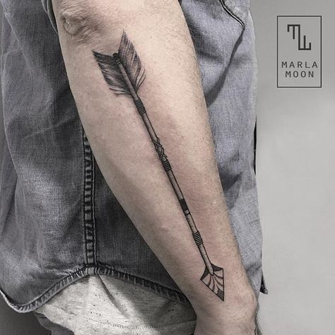 Dotwork Arm Arrow Tattoo by Marla Moon Archery Tattoo, Mens Arrow Tattoo, Arrow Forearm Tattoo, Tattoo Arrow, Targaryen Tattoo, Arrow Tattoo Design, Dragon Tattoo For Women, Omerta Tattoo, Arrow Tattoo