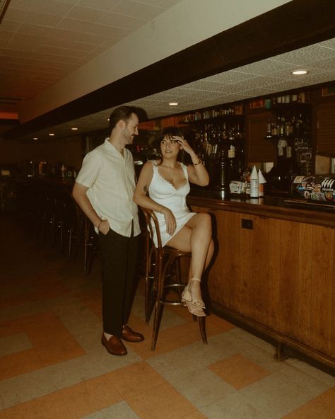 Jordyn + Trevor 🕊️ More dive bar engagements please 😮‍💨 Arizona photographer | az photographer | Arizona wedding photographer | wedding photographer | engagement photographer | Phoenix wedding photographer #arizonaphotographer #azphotographer #weddingphotographer #engagementphotos #engagementshoot #divebar #divebarengagementsession #phoenixweddingphotographer #scottsdaleweddingphotographer #gilbertweddingphotographer #mesaweddingphotographer Dive Bar Couple Photoshoot, Dive Bar Wedding, Cocktail Bar Engagement Photos, Engagement Photos Dive Bar, Dive Bar Engagement Photos, Vintage Bar Engagement Photos, Engagement Photos In A Bar, Flash Engagement Photos Bar, Retro Engagement Photos