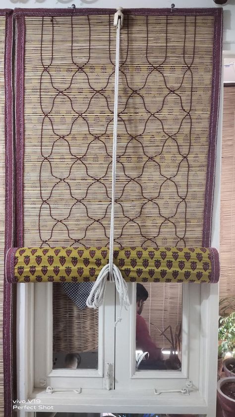 Cross Thread Bamboo Chick Natural Color Bamboo Cross Thread Design Chik Blind Shade - Etsy UK Japanese Blinds, Bamboo Cross, Bamboo Roller Blinds, Dubai Houses, Thread Pattern, Mexico House, Thread Design, Dust Storm, Bamboo Blinds