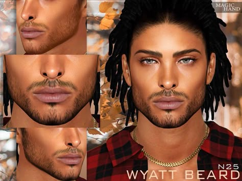 Sims 4 Facial Hair Cc, Sims 4 Body Hair, Male Sims, Beards And Mustaches, Sims 4 Hair Male, Sims 4 Male Clothes, Sims 4 Black Hair, Men's Facial Hair, Mens Facial Hair Styles