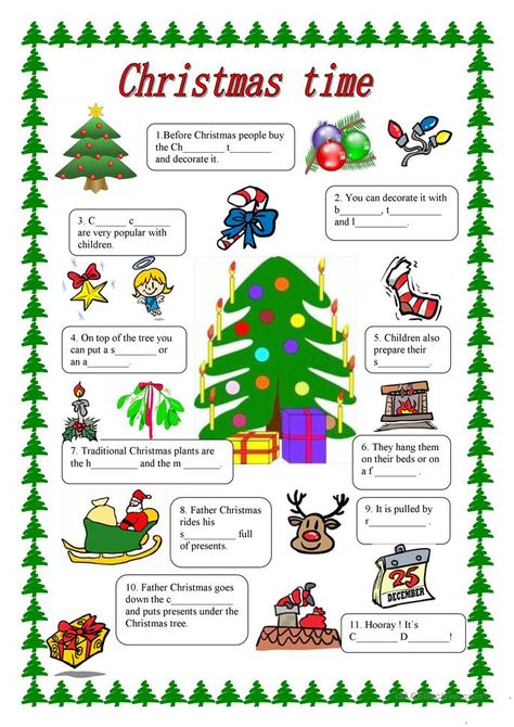 Christmas in Britain - English ESL Worksheets for distance learning and physical classrooms Christmas In Britain, Christmas Lesson, Christmas Tree Coloring Page, English Activities For Kids, Christmas Reading, Christmas Worksheets, End Of Year Activities, Christmas Plants, Back To School Crafts