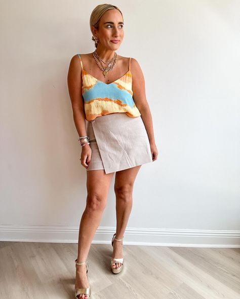 summer sunset date night in our latest Sunset Tank & Kaiko Skirt Sunset Date, Date Night In, Shower Dresses, Instagram Summer, Summer Sunset, Dresses By Length, Pink Summer, Hot Days, Wrap Skirt