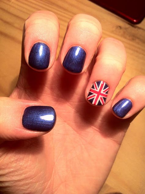 Union Jack nail art... except for the shellac Union Jack Nail Art, British Nail Art, Eurovision Nails, Coronation Nails, British Flag Nails, Union Jack Nails, Class Nails, Jack Nails, One Direction Nails