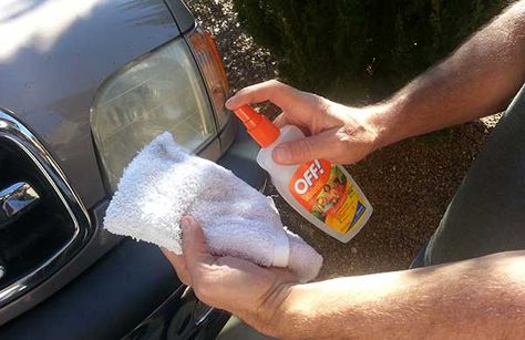 Clean Car Headlights with Insect Spray on a Clean Cloth How To Clean Head Lights On A Car, Cleaning Headlights On Car Magic Eraser, Clean Headlights On Car, Headlight Restoration Diy, Cleaning Headlights On Car, Clean Headlights, Cloudy Headlights, Headlight Design, Foggy Headlights