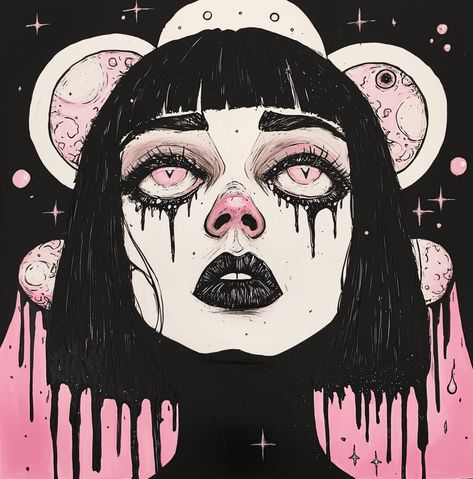 Cosmic Witch 🌙 🖤

#goth #gothart #art #fantasy #kunst #mycreation Goth Pop Art, Goth Art Painting, Pastel Goth Aesthetic Art, Witchy Pfp, Goth Art Dark, Figure Outline, Weird Cats, Cosmic Witch, Pastel Goth Aesthetic