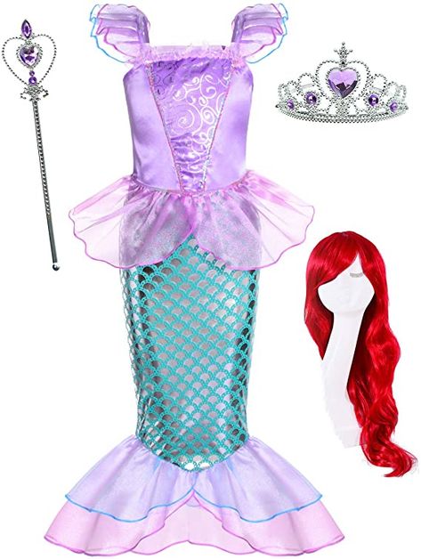 Girls Mermaid Costume, Disney Princess Toys, Princess Mermaid, Costume For Girls, Dress Up Party, Princess Toys, Princess Dress Up, Disney Princess Dresses