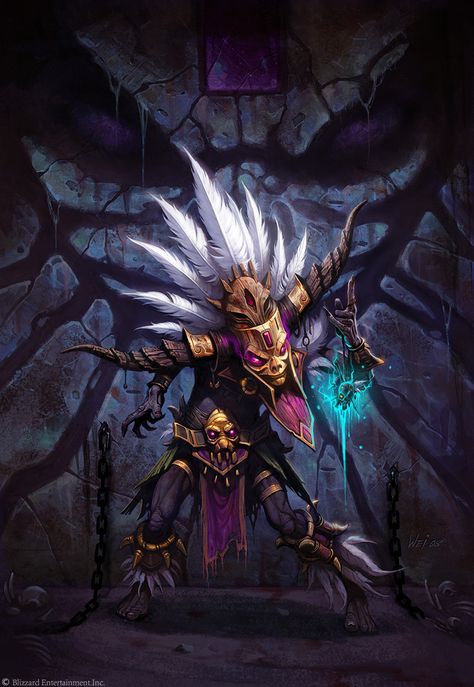 ArtStation - The Art of Diablo, Wei Wang Male Witch, Heroes Of The Storm, Witch Doctor, Monster Illustration, Wow Art, Arte Fantasy, Video Game Art, Fantasy Artwork, Dark Art