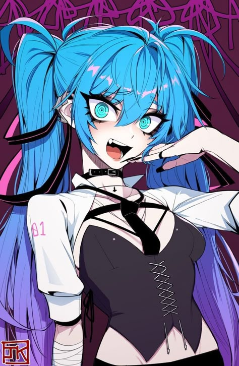 Hatsune Miku, Blue Hair, Follow Me, On Twitter, Twitter, Anime, Hair, Blue, Black