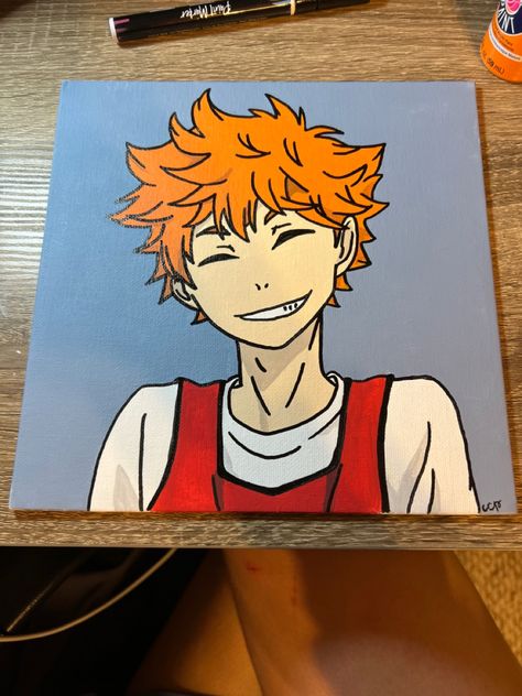 #shoyo #hinata #shoyohinata #haikyuu #haikyuufanart #haikyuu!! #anime #animedrawing #animepaint #painting #acrylic #canvas #volleyball Haikyu Painting, Haikyuu Painting Ideas, Haikyuu Painting, Anime Painting Acrylic, Anime Paintings Canvases, Backpack Drawing, Anime Canvas Painting, Anime Painting, Simple Anime