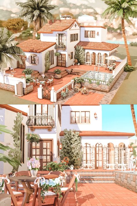 Manzanita Terrace Sims 4, Sims 4 Hacienda Cc, Tartosa Houses Sims 4, Aesthetic Sims 4 House No Cc, Sims 4 Mediterranean House Interior, Mediterranean Homes Sims 4, Sims Spanish Villa, Spanish Home Sims 4, Spanish Villa Sims 4