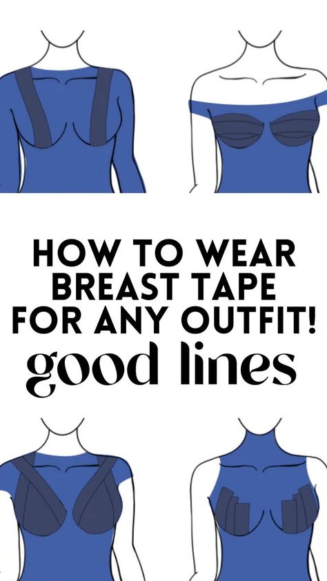 7 DIFFERENT WAYS TO APPLY GOOD LINES BOOB TAPE

Good Lines boob tape has thousands of five star reviews for a reason: our boob tape is waterproof, sweat-proof, and completely customizable! It was designed for women with large breasts, but we offer styles for many; A-J+ cup sizes! Breast Tape Tutorial, How To Tape Large Breast, Good Lines, Pretty Witch, Bra Tape, Kt Tape, Different Necklines, Strapless Shirt, Armpit Fat