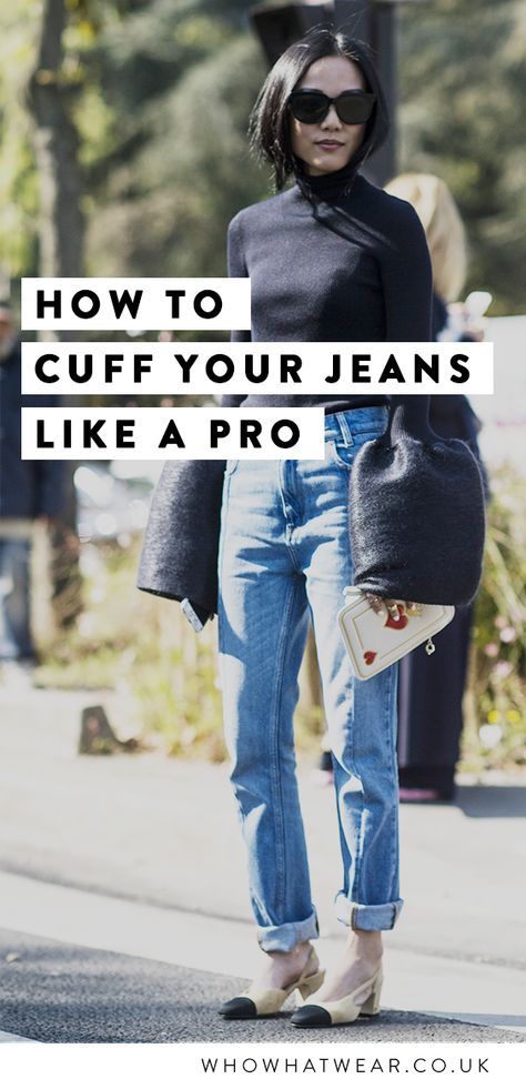 Want to know exactly how to cuff and roll up your jeans like a pro? We've got two chic ways you can turn-up denim and look en pointe for 2017. Turned Up Jeans, How To Roll Mom Jeans, How To Turn Up Jeans, Turn Up Jeans Outfit, Jeans Rolled Up, How To Roll Up Jeans, Rolled Up Jeans Outfit, How To Cuff Your Jeans, Outfit Necessities