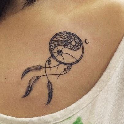 20+ Beautiful & Styllish Tattoos For Women 2022 | Trabeauli Atrapasueños Tattoo, Women Chest Tattoo, Ying Yang Tattoo, Dream Catcher Tattoo Design, Yang Tattoo, Yin Yang Tattoos, Dragon Tattoo For Women, Dream Catcher Tattoo, Chest Tattoos For Women