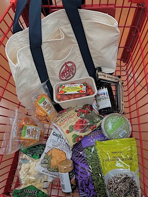 Trader Joe’s Grocery Haul, Healthy Shopping Cart, Trader Joe’s Tote Bag, Trader Joe's Aesthetic, Trader Joe’s Haul, Grocery Haul Aesthetic, Aesthetic Trader Joes, Shopping Cart Aesthetic, Trader Joes Aesthetic