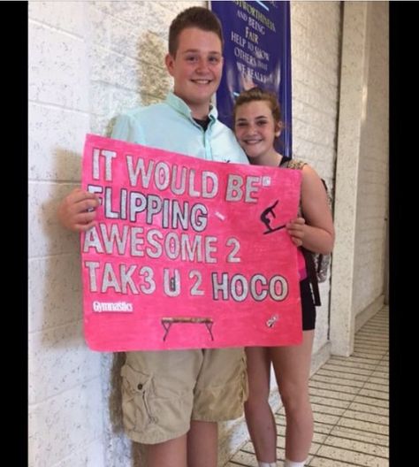 flipping awesome homecoming proposal Creative Prom Proposal Ideas, Sadies Proposal, Formal Proposals, Prom Posters, Cute Homecoming Proposals, Cute Prom Proposals, Dance Proposal, High School Dance, Creative Gifts For Boyfriend