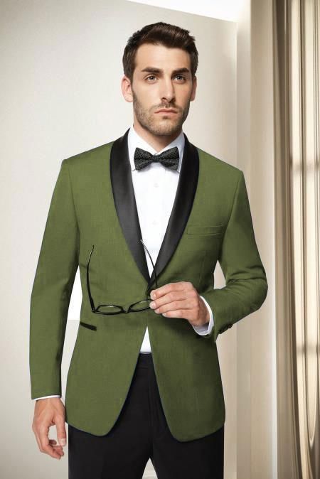 Olive Green Tuxedo For Men, Olive Tuxedo, Olive Green Tuxedo, Olive Green Tuxedo Wedding, Green Tuxedo With Notch Lapel, Green Notch Lapel Tuxedo For Semi-formal Occasions, Green Single-breasted Tuxedo Blazer, Tuxedo Styles, Green Tuxedo