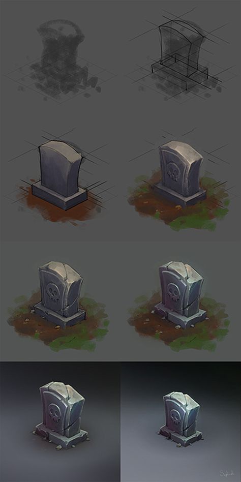 ArtStation - Isometric Graveyard Stone, Sephiroth Art Sephiroth Art, Props Concept, Concept Art Tutorial, Hand Painted Textures, Props Art, Isometric Art, Game Props, Game Concept Art, Digital Painting Tutorials