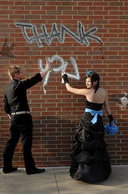 thank you card4x6 by naomihulteng, via Flickr Punk Wedding Dress, Punk Wedding Dresses, Punk Rock Wedding, Punk Wedding, Wedding Fotos, Rock N Roll Wedding, Iowa Wedding, Rock Wedding, Curvy Petite Fashion