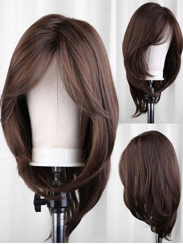 Oblique Bangs Long Hair, Oblique Bangs Haircut, Mochi Food, Oblique Bangs, Hair Style Vedio, Haircuts For Medium Length Hair, Hair Style Korea, Layered Haircuts For Medium Hair, Cheap Wigs