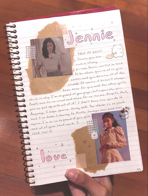 Jennie Journal Ideas, Blackpink Journal Ideas Aesthetic, Blackpink Doodle Art Journals, Blackpink Scrapbook Ideas, Blackpink Notebook Ideas, Jennie Scrapbook, Blackpink Diary Ideas, Blackpink Journaling, Black Pink Journal Ideas